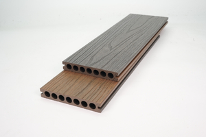 Tarima compuesta de plástico y madera de doble color ET9324G para piscina y jardín