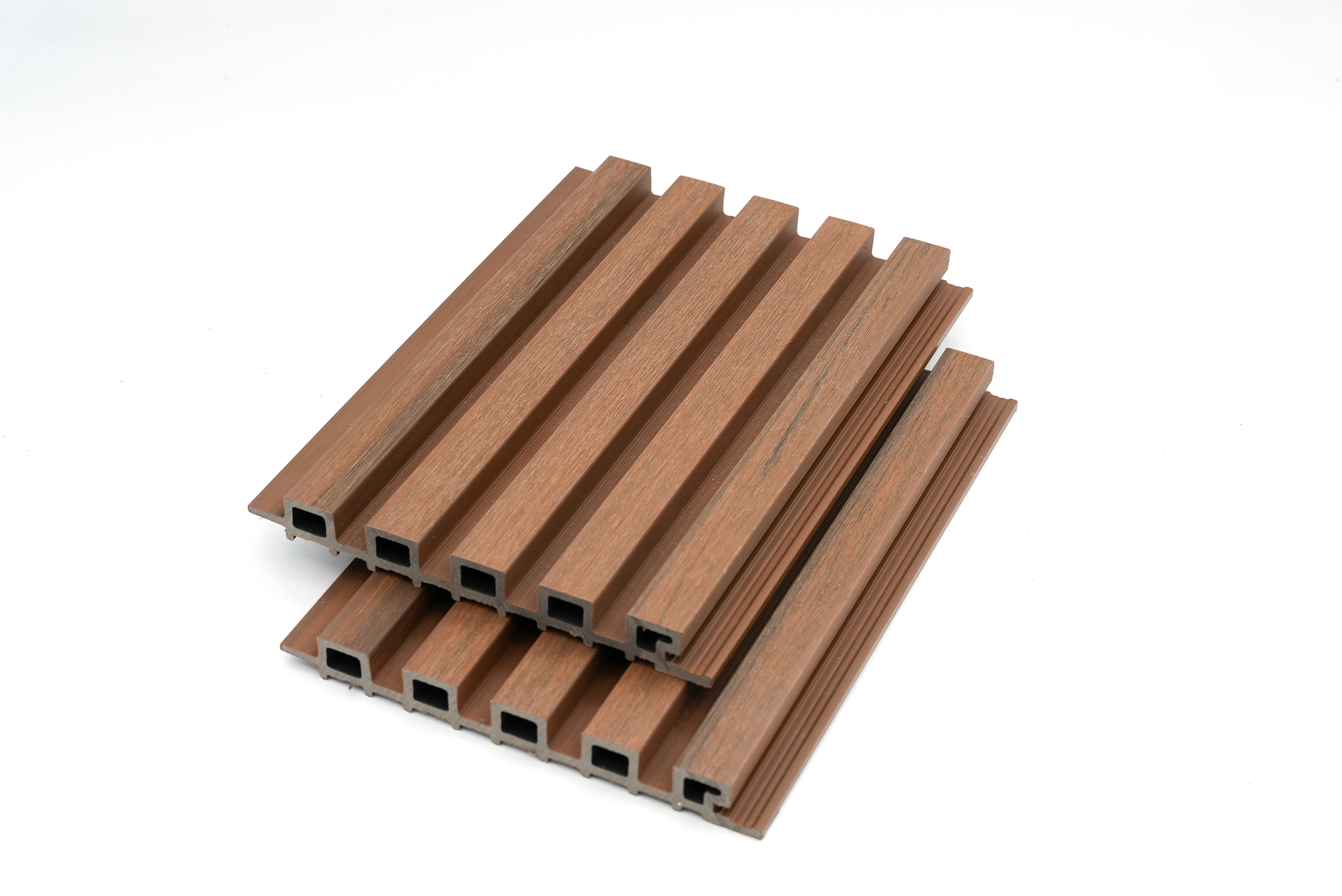 218*25.5mm wpc tampado co-extrusão composto material de construção painel de parede oca revestimento de parede para villa casa com 5 furos 