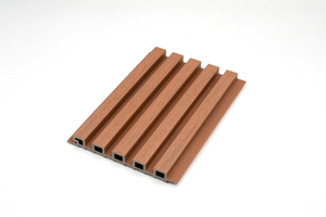 Panel de pared hueco de material de construcción compuesto de coextrusión tapado de WPC, 218x25,5mm, revestimiento de pared para casa Villa con 5 agujeros 