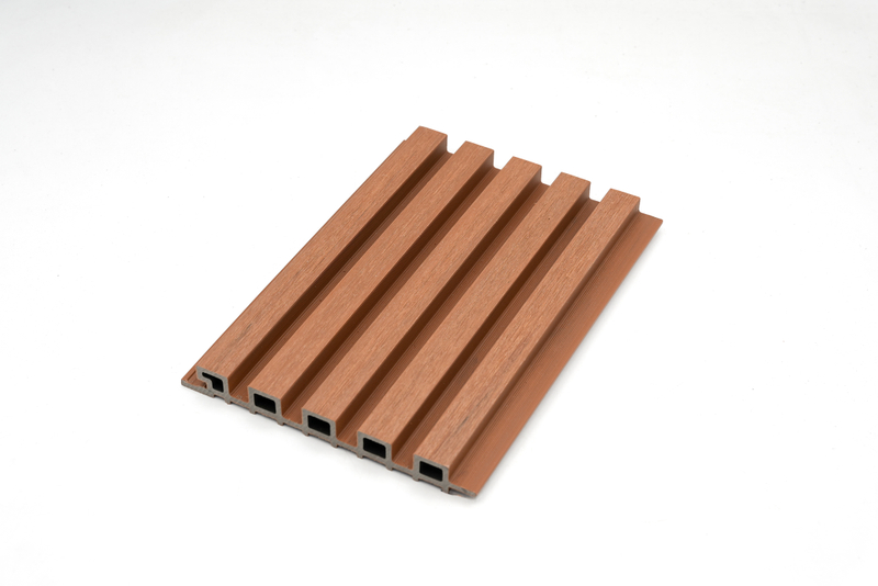 218*25.5mm wpc tampado co-extrusão composto material de construção painel de parede oca revestimento de parede para villa casa com 5 furos 